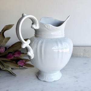 Extra Large White Ironstone Alfred Meakin Ltd. England - Royal Ironstone China Pitcher White Pitcher Ironstone Pitcher Modern Farmhouse