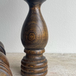 Wooden Salt and Pepper Grinders Turned Wood Spindle Salt and Pepper Shakers Set of Two image 5