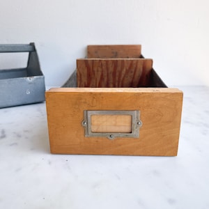 Vintage Drawer Metal and Wood General Store Long File Drawer Open Display Box Cards Desktop Storage Retail Industrial Wood Box Open Storage