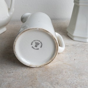 Lord Nelson Pottery Cream Pitcher Small Pitcher Ironstone White Made in England Vintage Antique Serveware Collectible image 5