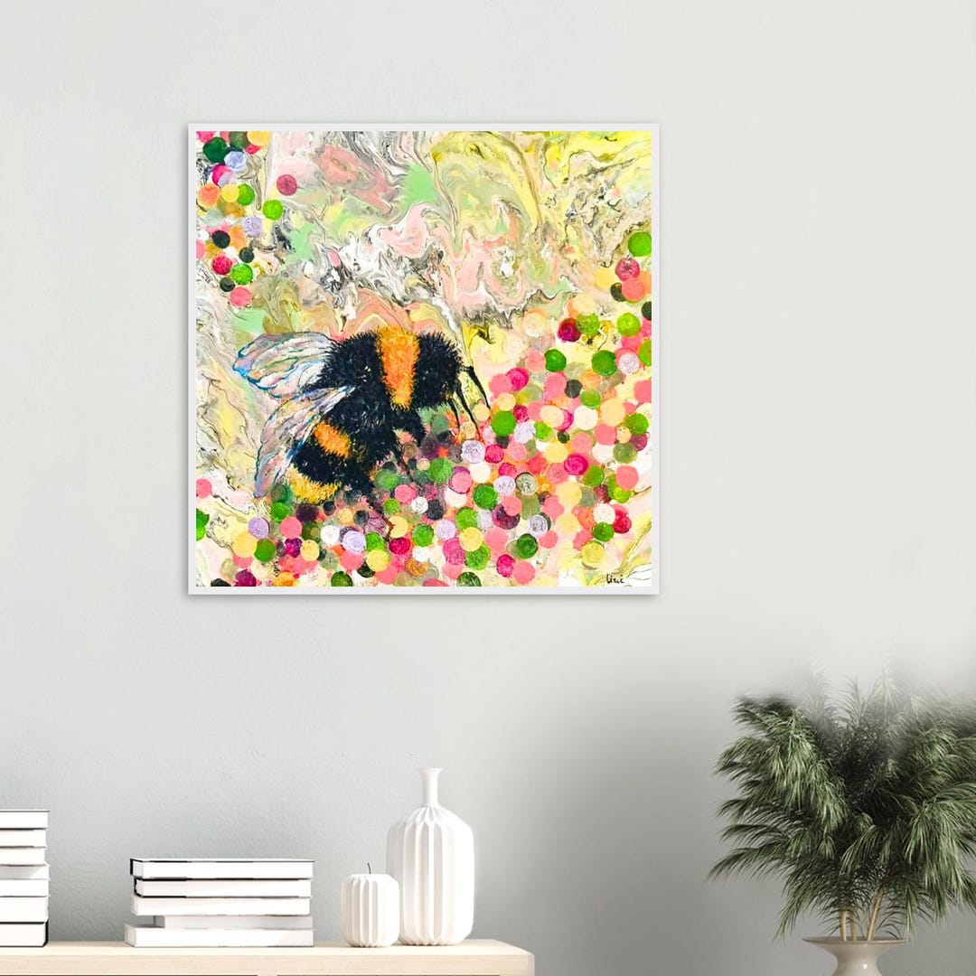 Bee Framed Art Print - Wildlife Wall Art - Etsy