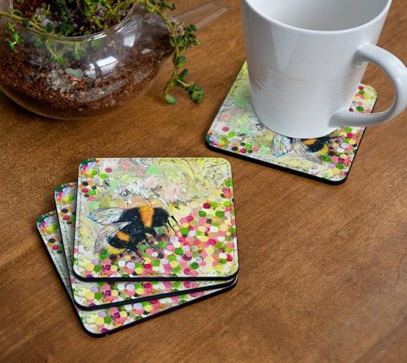 Bee Coasters set of 4