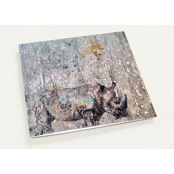 Rhino Wildlife Greeting Cards with Envelopes