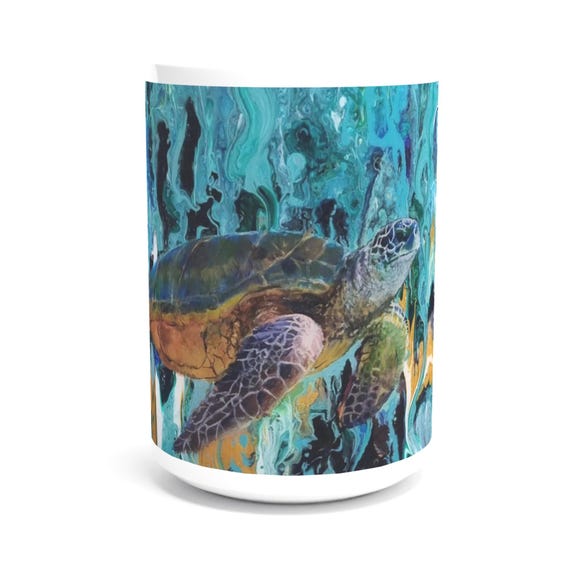 Sea Turtle Coffee Mug 15oz Ceramic