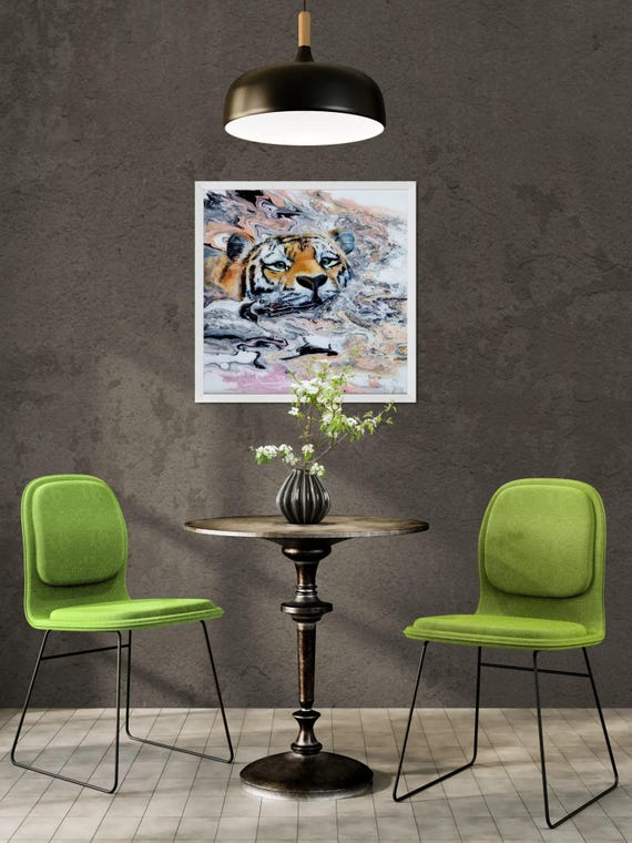 Framed Tiger Art Print – Wildlife Nature Wall Art, Ready-to-Hang Poster