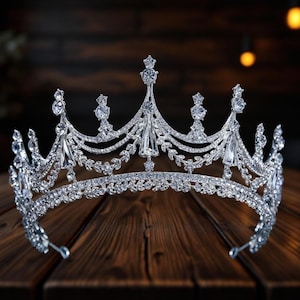Rhinestone Pageant Tiara Crown: Crystal Bridal Hair Accessory