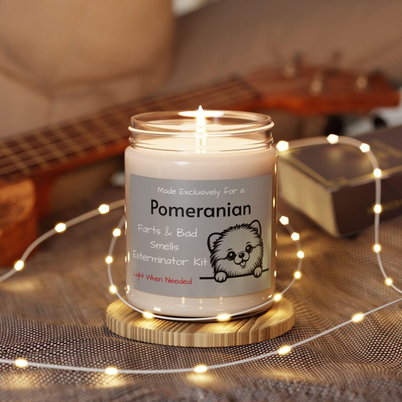 Pomeranian Fart Bad Smell Exterminator Candle, Funny Dog Lover Gift