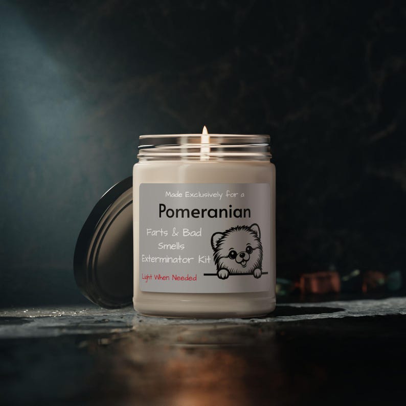 Pomeranian Fart Bad Smell Exterminator Candle, Funny Dog Lover Gift