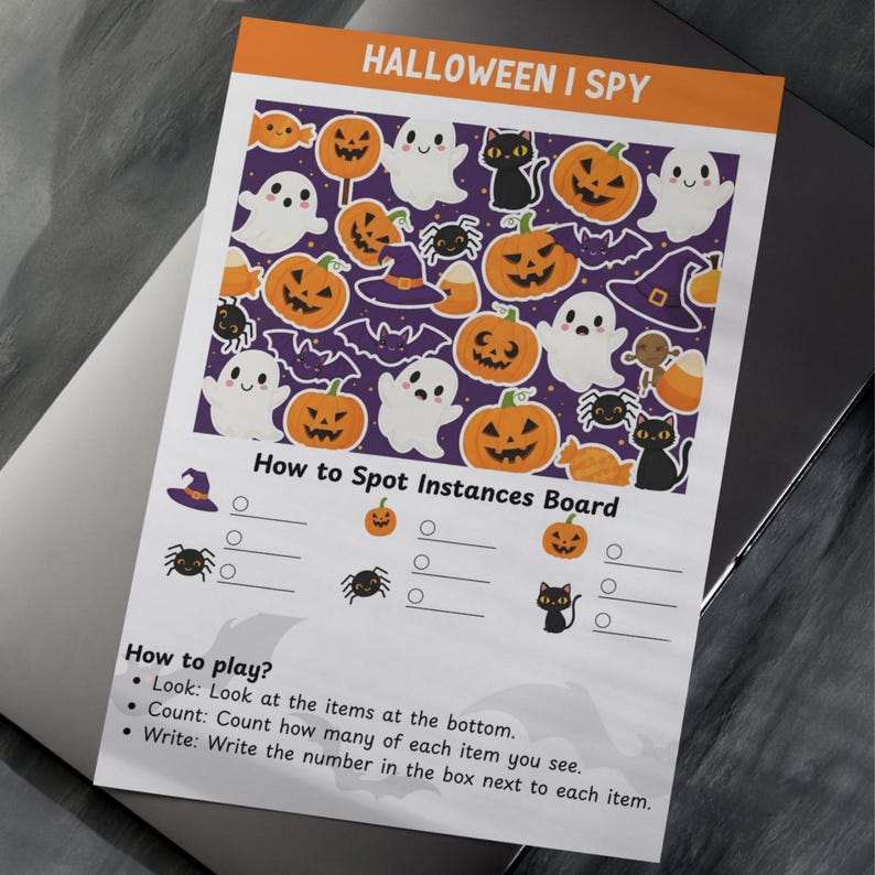 Halloween I Spy Printable Game for Kids | Instant Download PDF ...