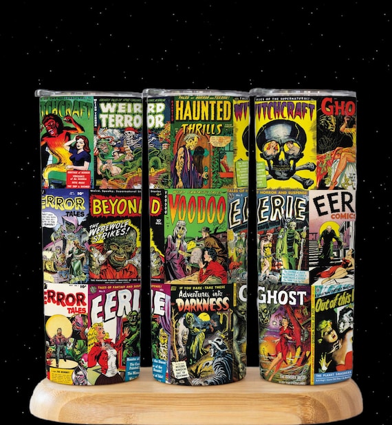 Vintage Pulp Horror Comic Book Digital Download Tumbler Wrap 20oz