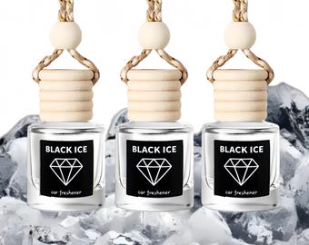 Hanging Car Air Freshener: Black Ice Scent, Aromatherapy Diffuser (3pcs)