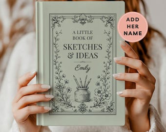 Personalized Sketchbook Blank Art Journal Custom Sketch Book Vintage Drawing Notebook Kids Teen Artist Gift Art Lover Illustrator Designer