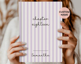 Personalized Chapter 18 Journal, 18th Birthday Gift for Her, Custom Name Notebook, Keepsake for Daughter, Sister, Best Friend, Soft Striped