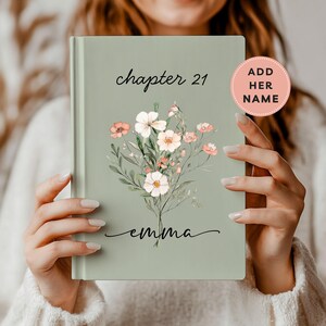 Personalized Journal, Wildflower Chapter 21 Name Notebook, 21st Birthday Gift for Her, Milestone Birthday Keepsake, Custom Twenty One Book