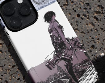 Funda de Mikasa Ackerman, funda de anime de Ataque a los Titanes para iPhone 17, Air 16e, Pro Max 15, 14, 13, 12 y 11, Samsung S25, S24 FE y Google Pixel 10.