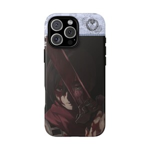 Mikasa Ackerman Phone Case, Attack on Titan Anime Cover for iPhone 17 Air 16e Pro Max 15 14 13 12 11 | Samsung S25 S24 FE | Google Pixel 10 image 3