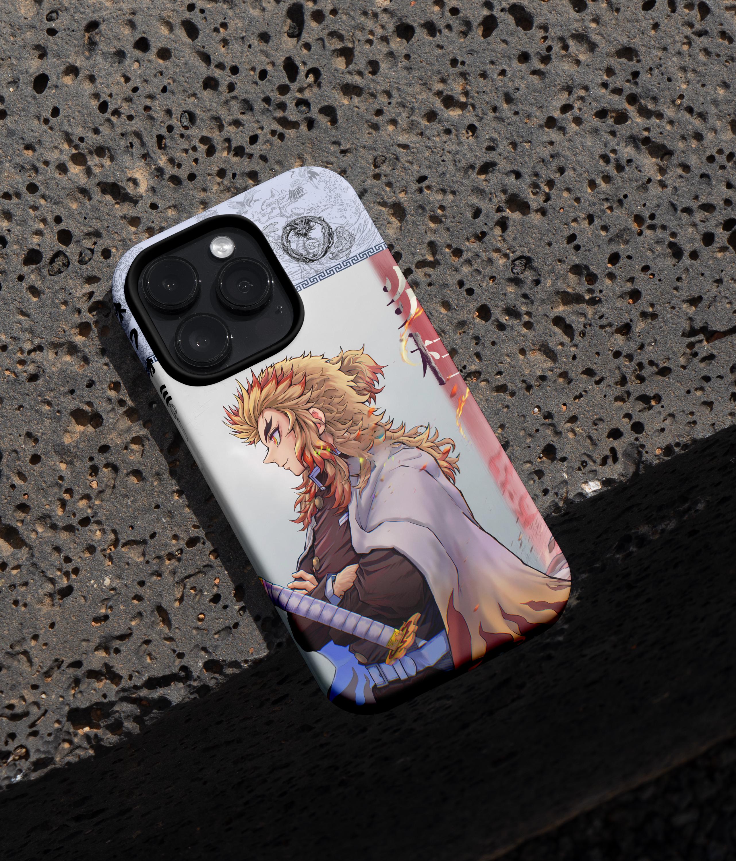 鬼滅の刃 スマホケース 煉獄 アニメカバー iPhone 16E、Pro、15、14 