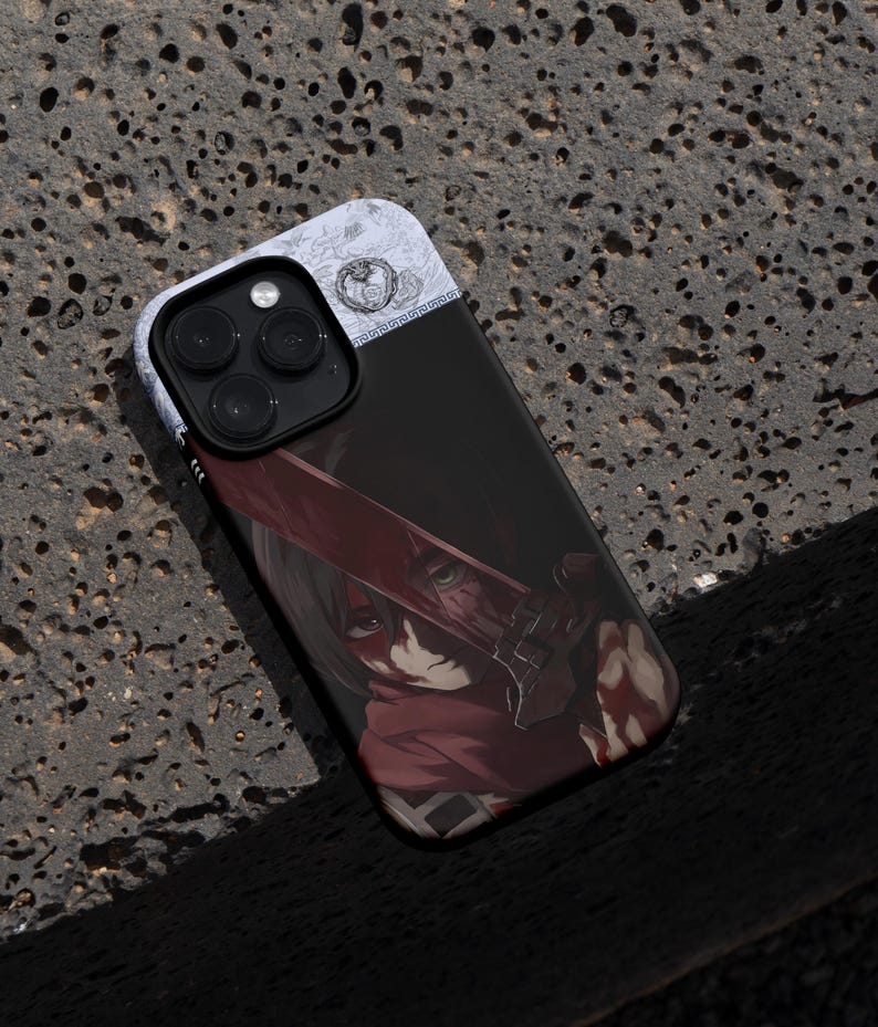 Mikasa Ackerman Phone Case, Attack on Titan Anime Cover for iPhone 17 Air 16e Pro Max 15 14 13 12 11 | Samsung S25 S24 FE | Google Pixel 10 image 1