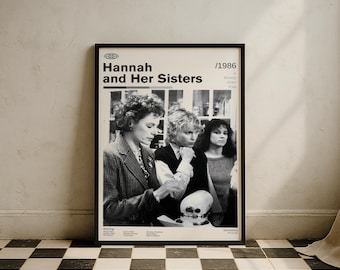 Hannah och hennes systrar vintagefilmaffisch | Woody Allen | Retro filmväggkonst | Minimalistisk väggdekor