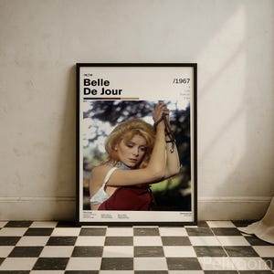 Belle De Jour Vintage Movie Poster | Catherine Deneuve | Retro Movie Wall Art | Minimalist Wall Decor