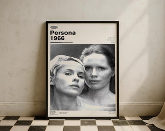 Persona filmposter 1966 | Ingmar Bergman-filmposter | Zweedse bioscoop | Minimalistische wanddecoratie