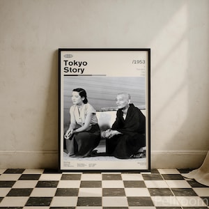 Tokyo Story Movie Poster | Yasujirō Ozu Classic Japanese Film | Mid Century Modern | Minimalist Wall Decor