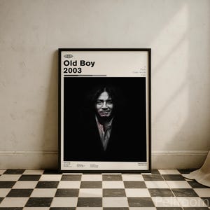 Old Boy 2003 Vintage Movie Poster | Korean Film Movie Poster | Mid Century Modern | Minimalist Wall Decor