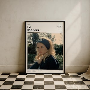 Le Mepris Vintage Movie Poster | Éric Rohmer | Retro Movie Wall Art | Minimalist Wall Decor