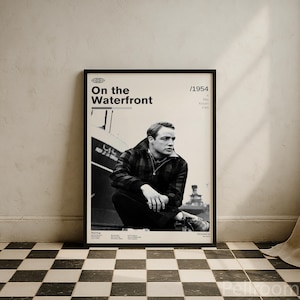 On the Waterfront Movie Poster | Marlon Brando Film Poster | Mid Century Modern | Minimalist Wall Decor
