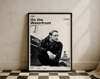 Plakat filmowy „Na nabrzeżach” | Plakat filmowy z Marlonem Brando | Styl mid-century modern | Minimalistyczna dekoracja ścienna