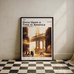 Once Upon a Time in America Vintage Movie Poster | Robert De Niro Sergio Leone | Mid Century Modern | Movie Posters