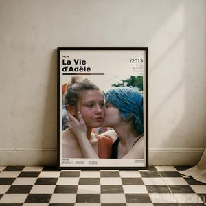 La Vie d&#39;Adèle (Blue Is the Warmest Colour) Movie Poster | Léa Seydoux Adèle Exarchopoulos | Retro Movie Wall Art | Minimalist Wall Decor