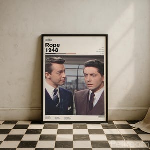 Rope Vintage Movie Poster | Alfred Hitchcock Film Poster | Retro Movie Wall Art | Minimalist Wall Decor