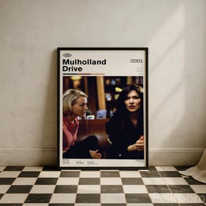 Mulholland Drive Vintage Movie Poster | David Lynch | Retro Movie Wall Art | Minimalist Wall Decor | Vintage Film