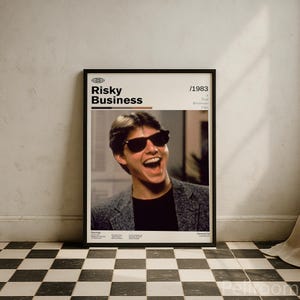 Risky Business Vintage Movie Poster | Tom Cruise 80s | Retro Movie Wall Art | Minimalist Wall Decor