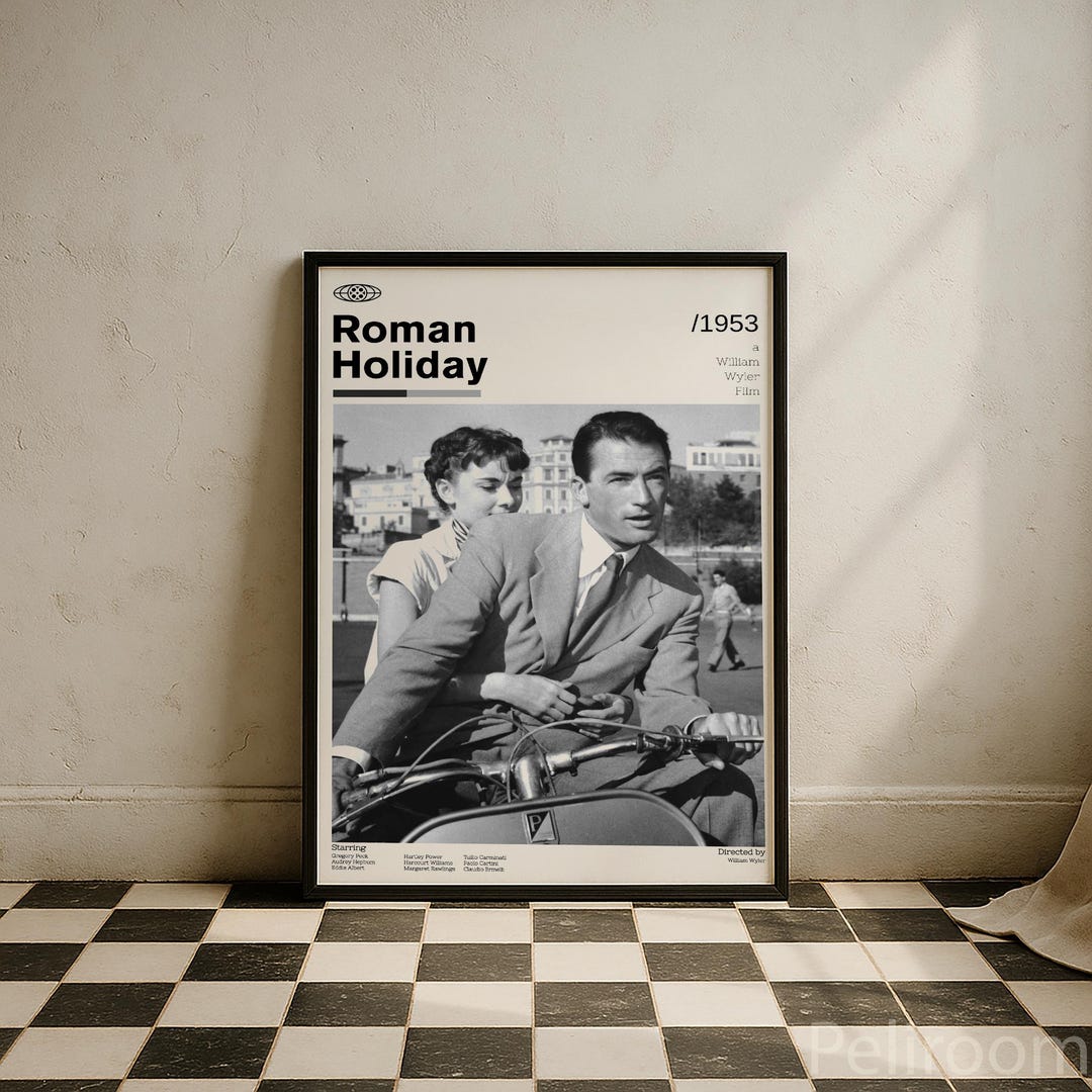 Roman Holiday 1953 Vintage Movie Poster | Gregory Peck Audrey Hepburn ...