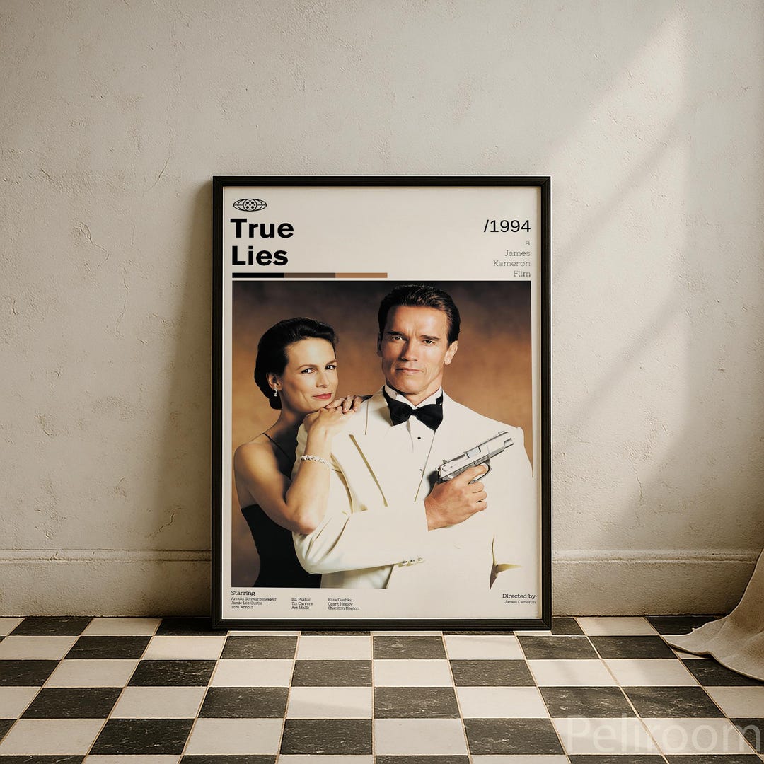 True Lies Vintage Movie Poster | Arnold Schwarzenegger Jamie Lee Curtis