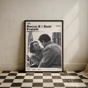 Rocco e i suoi Fratelli (Rocco and His Brothers) Vintage Movie Poster | Alain Delon | Retro Movie Wall Art | Minimalist Wall Decor