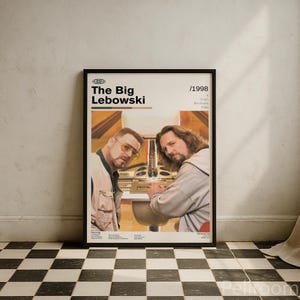 The Big Lebowski Vintage Movie Poster | Coen Brothers |  Minimalist Midcentury Wall Art Print