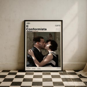 Il Conformista Vintage Movie Poster | Italian Classic Cinema | Retro Movie Wall Art | Minimalist Wall Decor