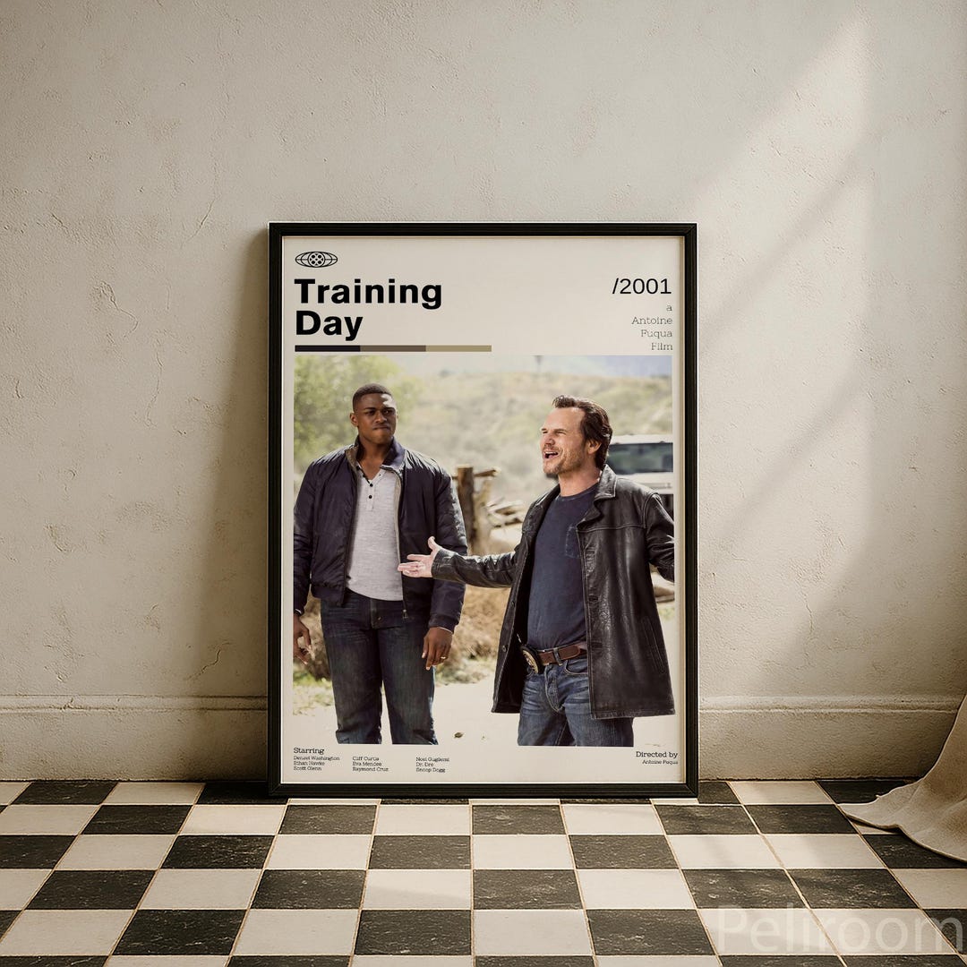 Training Day Movie Poster | Denzel Washington | Retro Movie Wall Art ...