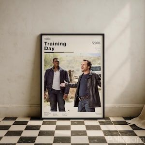 Training Day Movie Poster | Denzel Washington | Retro Movie Wall Art | Minimalist Wall Decor