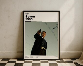 Seven 1995 Wall Art Print - Brad Pitt Morgan Freeman Film Poster