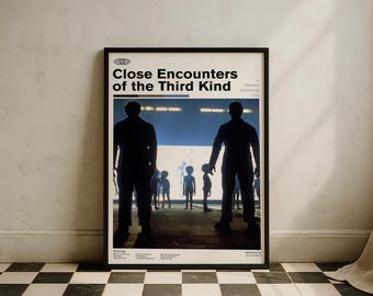 Close Encounters of the Third Kind Vintage Movie Poster | Steven Spielberg | Retro Movie Wall Art | Minimalist Wall Decor