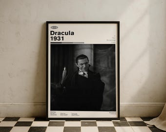 Dracula 1931 Vintage Movie Poster | Bela Lugosi | Retro Movie Wall Art | Minimalist Wall Decor