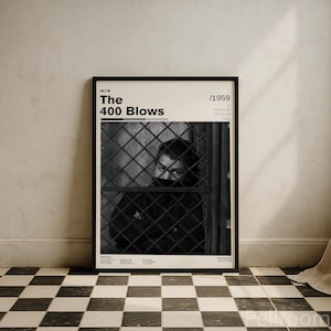 The 400 Blows Vintage Movie Poster | François Truffaut | Retro Movie Wall Art | Minimalist Wall Decor