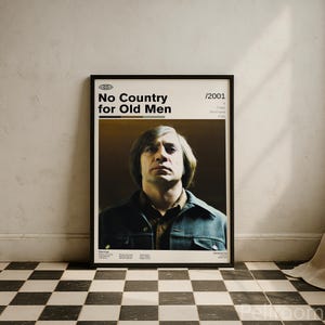 Non è un paese per vecchi - Poster del film vintage / Fratelli Coen / Arte murale retrò / Decorazione murale minimalista