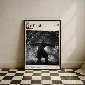 The Third Man Movie Poster | Orson Welles Film Noir | Mid Century Modern | Movie Wall Art