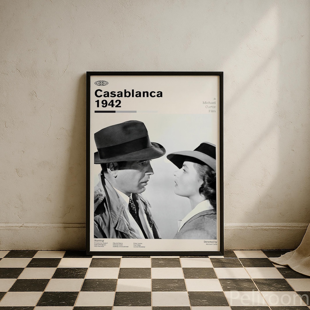 Casablanca 1942 Vintage Movie Poster | Humphrey Bogart Ingrid Bergman ...