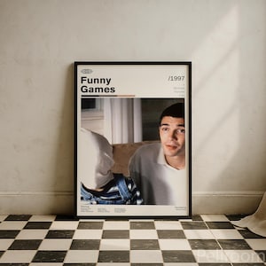 Funny Games Vintage Movie Poster | Michael Haneke | Retro Movie Wall Art | Minimalist Wall Decor